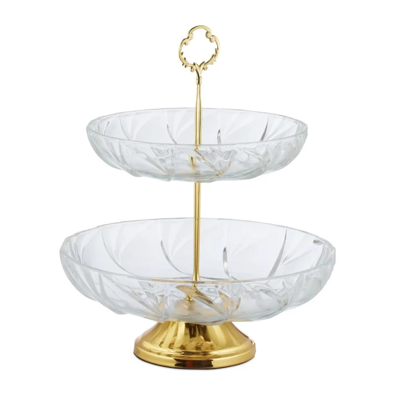 Serviteur Fruits En Verre Avec 2 étages 5 Serviteur Fruits En Verre Avec 2 étages – Image 5