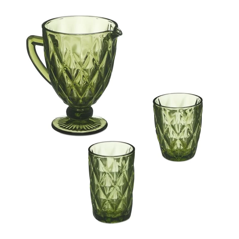 Lot De 7 Verres Verts 6 Lot De 7 Verres Verts – Image 6