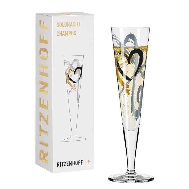 Flûte à Champagne Goldnacht Heart 3 Flûte à Champagne Goldnacht Heart – Image 3