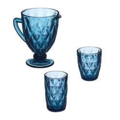 Lot De 7 Verres Bleus -Entrez dans ma vaisselle. 1177dc9acc644c76be230aa7abb9f81b