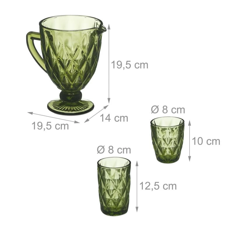 Lot De 7 Verres Verts 9 Lot De 7 Verres Verts – Image 9