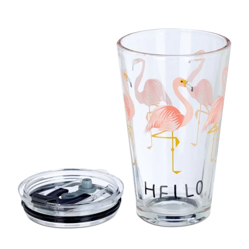 Verre Avec Paille Flamant Rose Lot De 4 6 Verre Avec Paille Flamant Rose Lot De 4 – Image 6