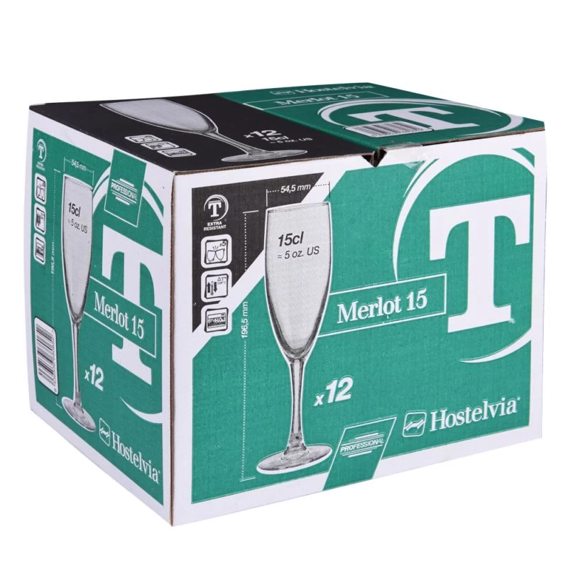 Flûtes à Champagne Trempées Merlot X12 2 Flûtes à Champagne Trempées Merlot X12 – Image 2