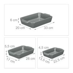 Lot De 3 Plats à Four En Céramique Gris -Entrez dans ma vaisselle. 2ebefadd35f7409ea89cebefbe19abee