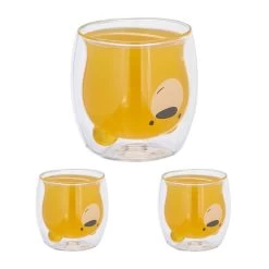 Lot De 3 Tasses Double Paroi Motif Ours