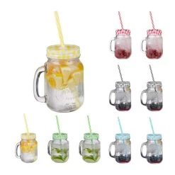 Lot Multicolore 10 Jarres Avec Couvercle