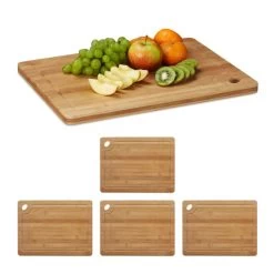 5x Planche à Découper Bambou Rigoles