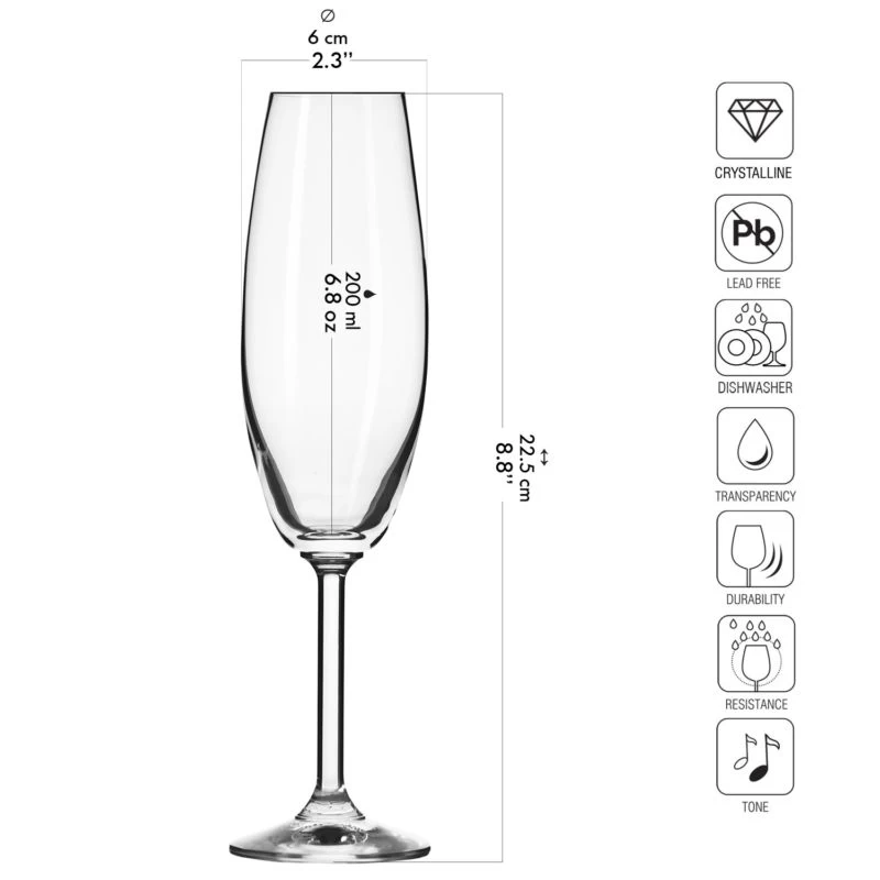 Krosno Venezia Verres à Champagne 11 Krosno Venezia Verres à Champagne – Image 11