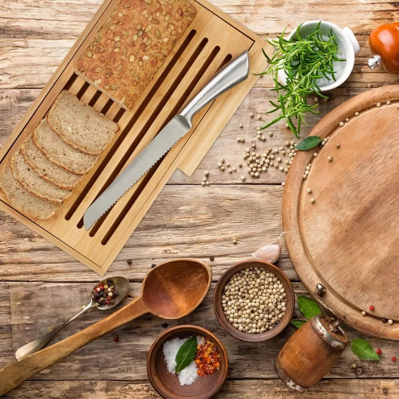 Planche à Pain Bambou Range-couteaux 4 Planche à Pain Bambou Range-couteaux – Image 4