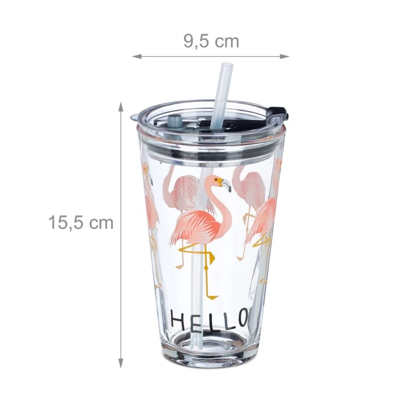 Verre Avec Paille Flamant Rose Lot De 4 9 Verre Avec Paille Flamant Rose Lot De 4 – Image 9