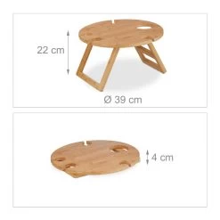 Mini-table Portative Ronde En Bambou -Entrez dans ma vaisselle. 7605fc8165594ce397697aeb2e80a30e