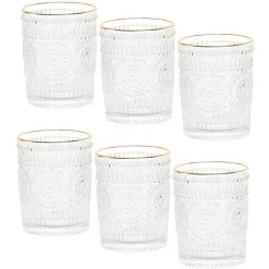Set De 6 Verres Liseré Doré