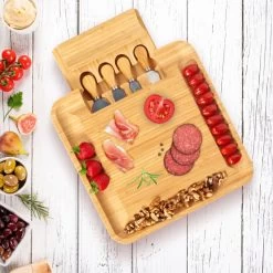 Plateau Fromage Bambou & Lot 4 Couverts -Entrez dans ma vaisselle. 84701f0874634c27902f022e303b703e