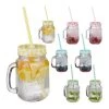 Verres Anse, Paille, Couvercle, Lot De 8