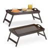 2x Tablettes De Lit Bambou Marron Foncé