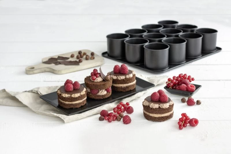 Plaque Pâtisserie 12 Mini Moules Ronds 2 Plaque Pâtisserie 12 Mini Moules Ronds – Image 2