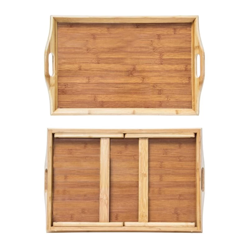 2x Tablettes De Lit Pliable Bambou 4 2x Tablettes De Lit Pliable Bambou – Image 4