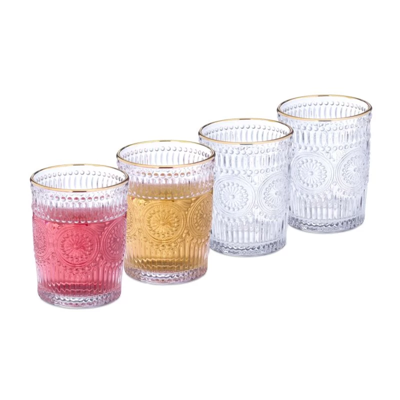 Lot De 4 Verres Avec Motifs 300 Ml 1 Lot De 4 Verres Avec Motifs 300 Ml