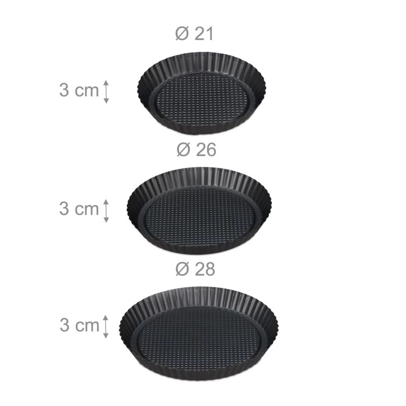 Moule à Tarte Lot De 3 Diverses Tailles 7 Moule à Tarte Lot De 3 Diverses Tailles – Image 7