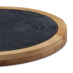 Plateau Rond De Service Bambou Ardoise -Entrez dans ma vaisselle. b21430a020304d9e9abd7228397c1f00