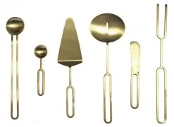 6 Couverts Acier Inoxydable Doré - 8108