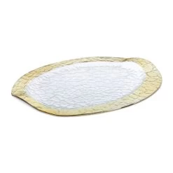 Plat De Service Ovale Avec Bord Doré