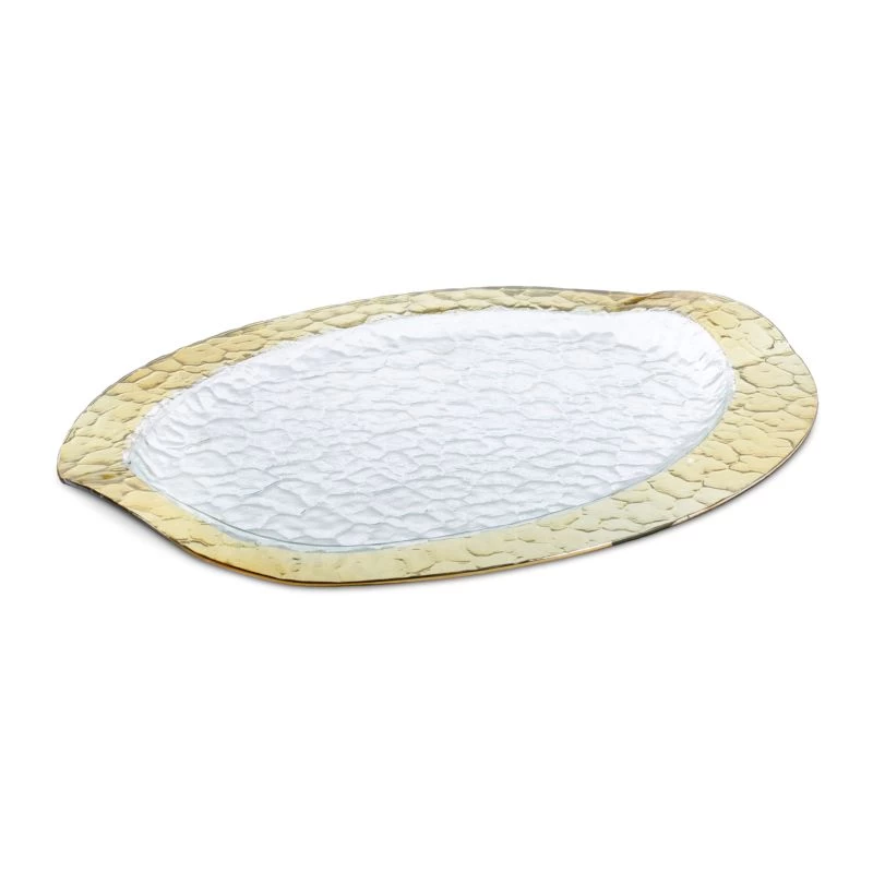 Plat De Service Ovale Avec Bord Doré 1 Plat De Service Ovale Avec Bord Doré